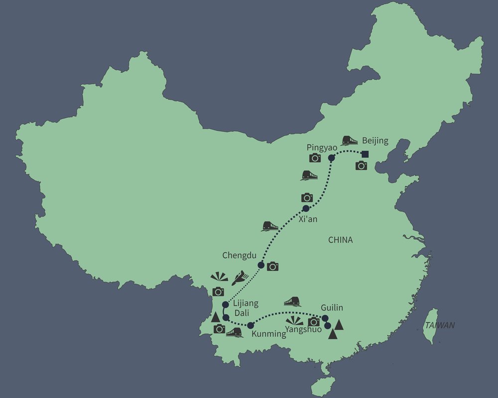 Routekaart van Boetiekreis China