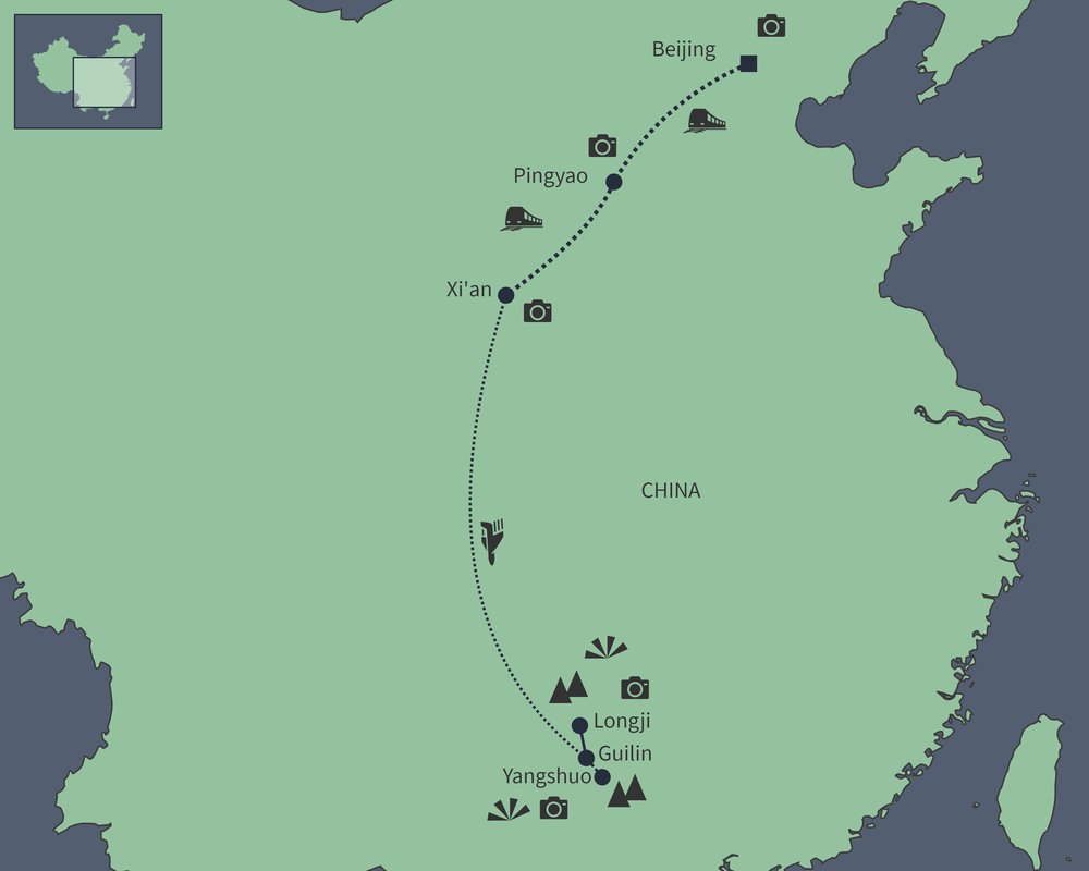 Routekaart van Keizers en Karstbergen