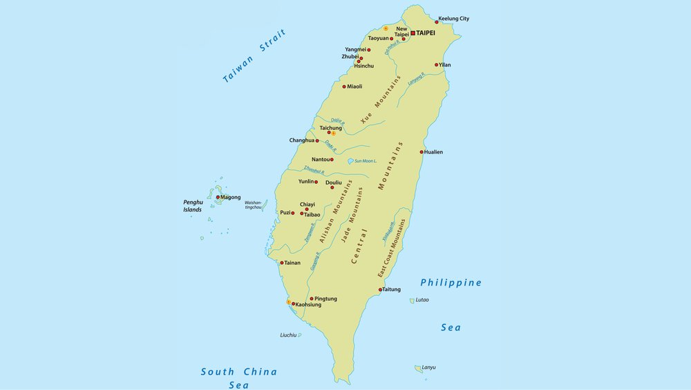 Kaart van Taiwan