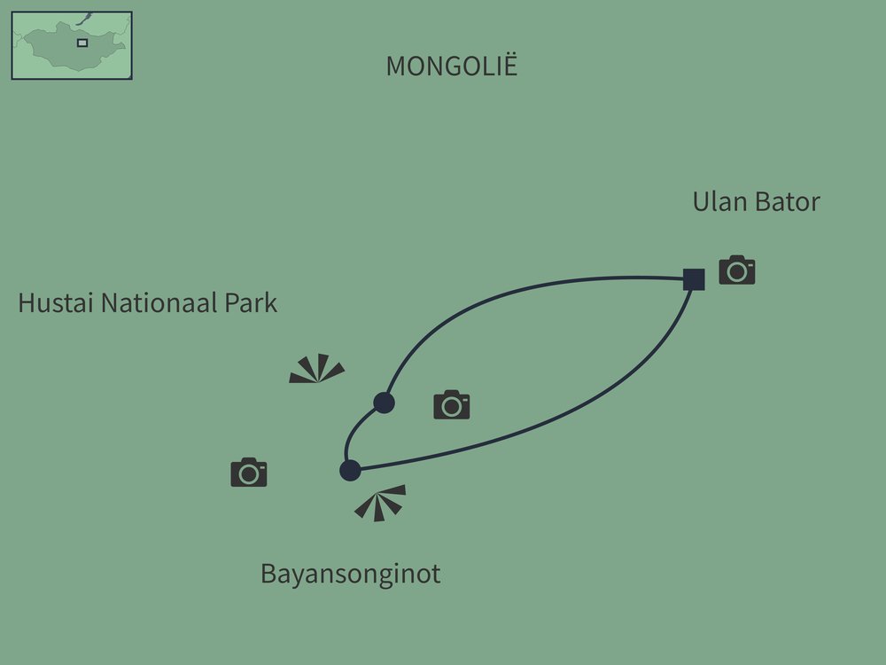 Routekaart van Mongolië actief