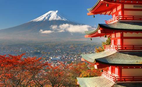 Uitzicht op Mount Fuji