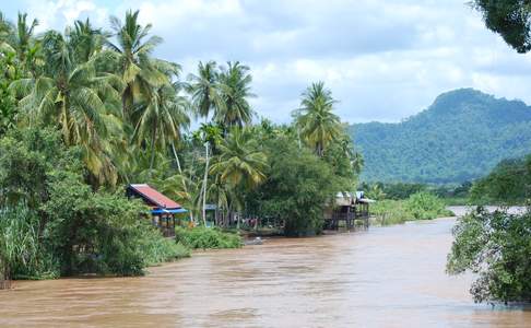 De Mekong rivier in Zuid-Laos
