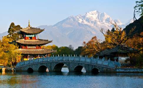 In het Black Dragon park in Lijiang