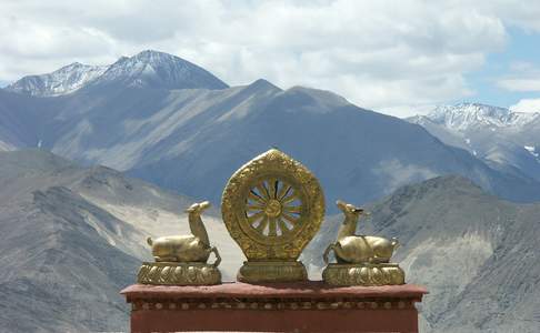 Uitzicht vanaf het dak van het Drepung Klooster