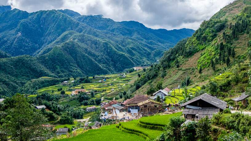 Uitzicht over de omgeving van Sapa