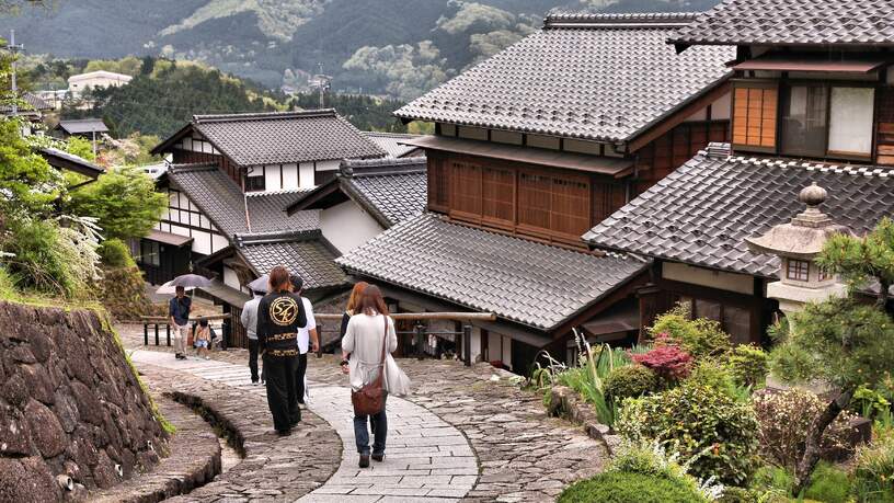 Het wandelpad tussen Tsumago en Megome